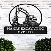 Custom Excavating Metal Sign