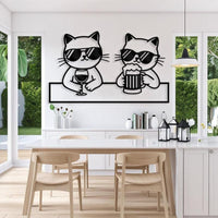 Funny Drinking Cats Wall Art