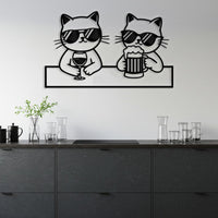 Funny Drinking Cats Wall Art