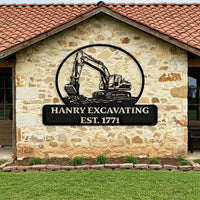Custom Excavating Metal Sign