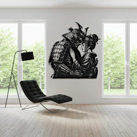 Geisha and Samurai Metal Wall Decor