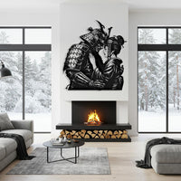 Geisha and Samurai Metal Wall Decor