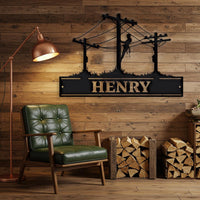 Custom Lineman Metal Sign