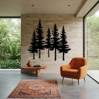 Modern Rustic Pine Tree Metal Wall Art