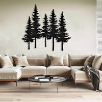 Modern Rustic Pine Tree Metal Wall Art