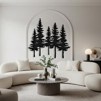 Modern Rustic Pine Tree Metal Wall Art