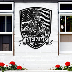 Hero Firefighter Metal Sign