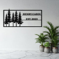 Pine Tree Custom Cabin Metal Sign
