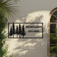 Pine Tree Custom Cabin Metal Sign