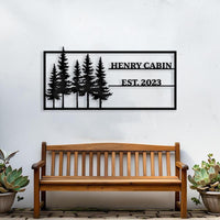Pine Tree Custom Cabin Metal Sign