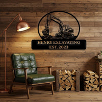 Custom Excavating Metal Sign
