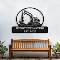 Custom Excavating Metal Sign