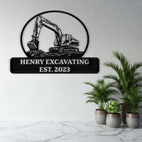 Custom Excavating Metal Sign