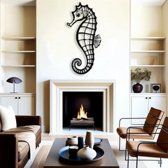 Seahorse Metal Wall Art for Beach House Decor