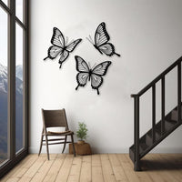 Set of 3 Butterfly Metal Wall Art for Bedroom Wall Decor