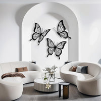 Set of 3 Butterfly Metal Wall Art for Bedroom Wall Decor
