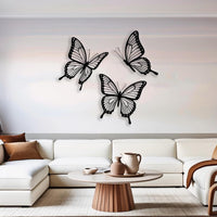 Set of 3 Butterfly Metal Wall Art for Bedroom Wall Decor