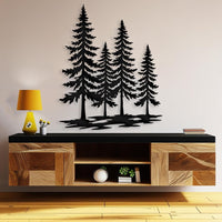 A Family of Pine Trees Metal Wall Art