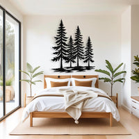 A Family of Pine Trees Metal Wall Art
