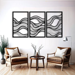 Abstract Wave Line Art
