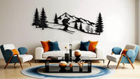 Skiing Metal Wall Art for Cabin Wall Decor