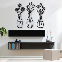 Minimalist Flower Vase Metal Wall Art