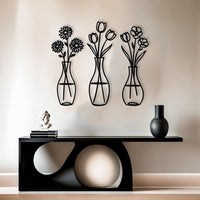 Minimalist Flower Vase Metal Wall Art