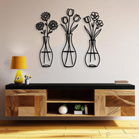 Minimalist Flower Vase Metal Wall Art