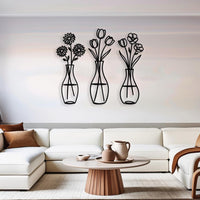 Minimalist Flower Vase Metal Wall Art