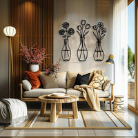 Minimalist Flower Vase Metal Wall Art