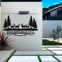 Rustic Deer Address Sign