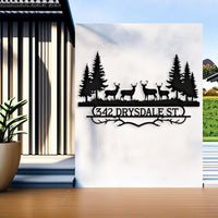 Rustic Deer Address Sign