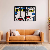 Cubism Faces Metal Wall Art Sets