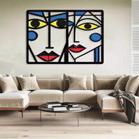 Cubism Faces Metal Wall Art Sets