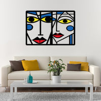 Cubism Faces Metal Wall Art Sets