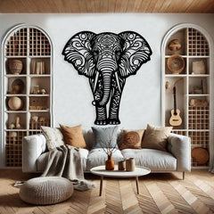 Large Mandala Elephant Metal Wall Art
