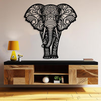 Large Mandala Elephant Metal Wall Art