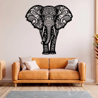 Large Mandala Elephant Metal Wall Art