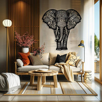 Large Mandala Elephant Metal Wall Art