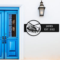 Custom Helicopter Metal Sign