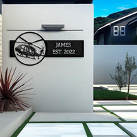 Custom Helicopter Metal Sign