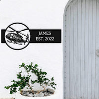 Custom Helicopter Metal Sign