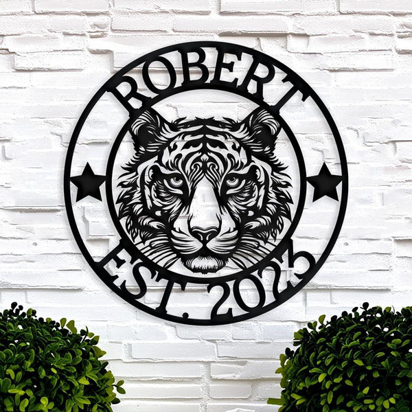 Custom Tiger Metal Sign