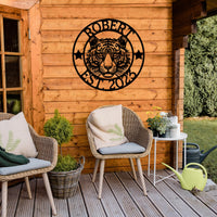 Custom Tiger Metal Sign