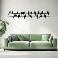 Funny Birds on Wire Metal Wall Art