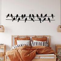 Funny Birds on Wire Metal Wall Art