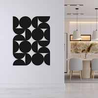 Geometric Grid Metal Wall Art