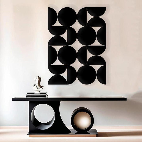 Geometric Grid Metal Wall Art