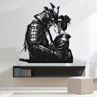 Samurai and Geisha Metal Wall Art