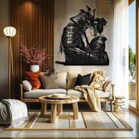 Samurai and Geisha Metal Wall Art